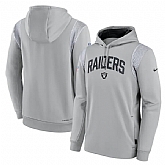 Mens Las Vegas Raiders Gray Sideline Stack Performance Pullover Hoodie,baseball caps,new era cap wholesale,wholesale hats